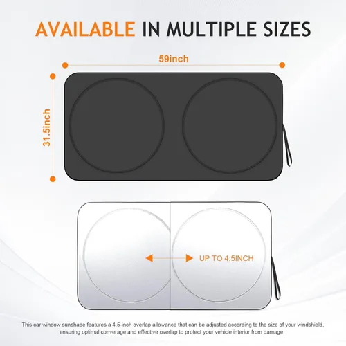 Vista 2 de Parasol para parabrisas delantero de autos, refleja rayos UV, mantiene al vehículo fresco, visor parasol plegable y reflector del sol