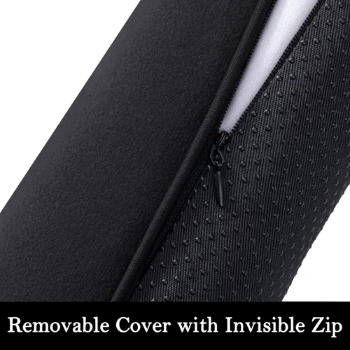 Vista 3 de Sunolga Paquete de 2 topes para puerta rellenos de cuentas de vidrio y algodón, 24 pulgadas, removibles, lavables a máquina, a prueba de sonido