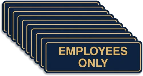 Vista 14 de Letrero estándar de solo empleados - Negro - Pequeño (1 paquete)