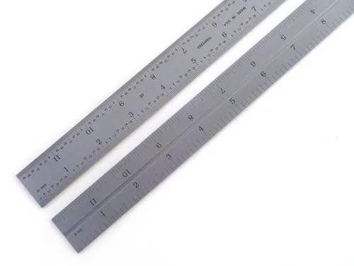 Vista 2 de PEC 12" Zero Glare 4R (1/64, 1/32, 1/16, 1/8) Regla de repuesto para maquinista combinada de hoja cuadrada 7185-012