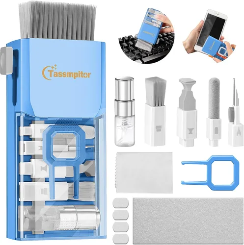 Vista 12 de Limpiador de Teclado Kit de Limpieza para Laptop, Kit de Limpieza de Teclado Compacto para Computadora MacBook iPhone AirPods Pro, Kit de Limpieza