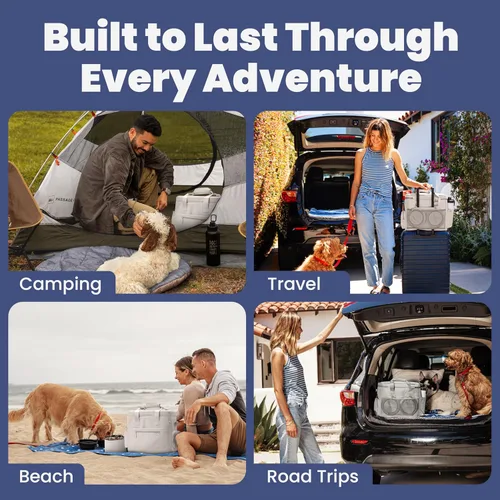 Vista 4 de The Original Doggy Bag - Bolsa de viaje completa para perros para suministros con 2 cuencos de viaje para perros sin BPA y 2 recipientes de comida