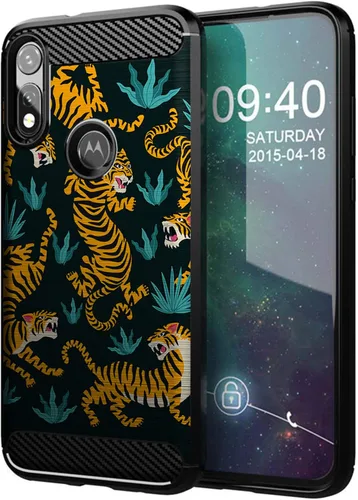 Vista 19 de CasesOnDeck - Carcasa para Motorola Moto E (2020), color negro Rosa rosa