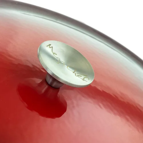 Vista 8 de MegaChef Cacerola ovalada de hierro fundido esmaltado, 7 cuartos de galón, color rojo