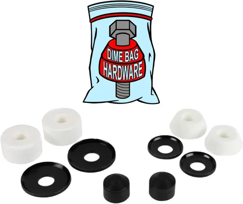 Vista 12 de Kit de reconstrucción de camiones de skate Dime Bag Hardware con cojinetes, arandelas, pivotes para 2 camiones