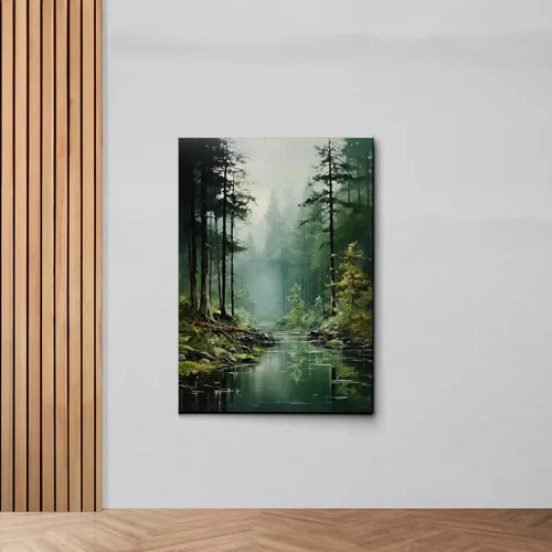 Vista 7 de Canvas Framed Canvas Wall Art Wood Panel, Green Forest On Canvas, Texture Wall Art Trees, Nature Scenery Art, Landscape Wall Art, Wall Art, Home