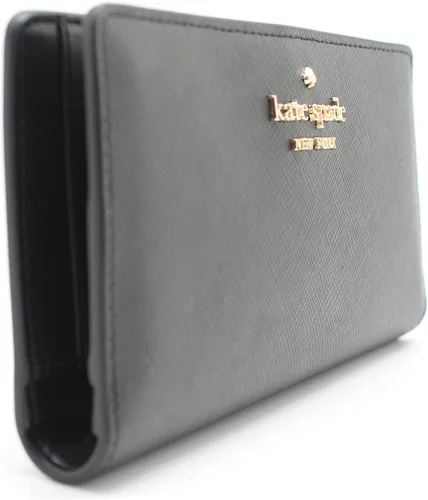 Vista 6 de Kate Spade New York Staci - Billetera plegable delgada grande, color negro, Negro
