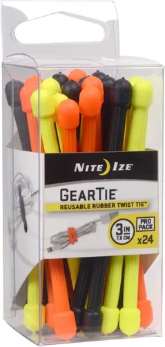 Vista 11 de Nite Ize Gear Tie Original ProPacks – Lazos de goma reutilizables para uso en interiores y exteriores – Interior de alambre flexible – Exterior