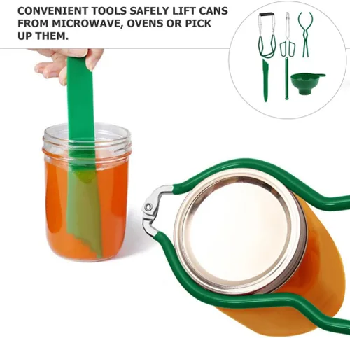 Vista 8 de Kit de 12 piezas de conservas esenciales para botes, tapa magnética, embudo de enlatado de boca ancha, herramientas de cocina para enlatado
