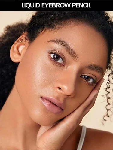 Vista 4 de Lápiz de cejas de agua silvestre extrafino, impermeable y a prueba de manchas, aplicador de punta de fieltro, delineador líquido de alta