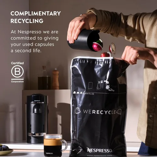 Vista 10 de Nespresso Vertuo Next - Cafetera prémium para café y espresso de Breville con espumador de leche Aeroccino