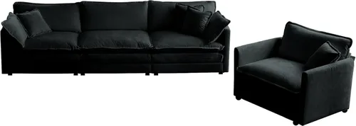 Juego de sofá modular tapizado de 2 piezas, moderno sofá modular en forma de L con asiento profundo, sofá cama convertible para sala de estar,