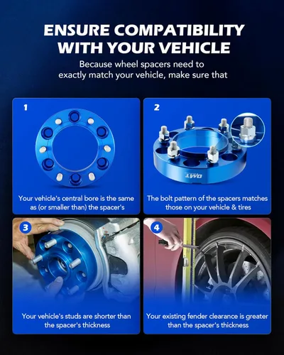 Vista 3 de Orion Motor Tech 6x5.5 Espaciadores de rueda 3,2 cm Kit de espaciadores de rueda azul Compatible con FJ Cruiser Tacoma 4Runner Tundra, Espaciadores