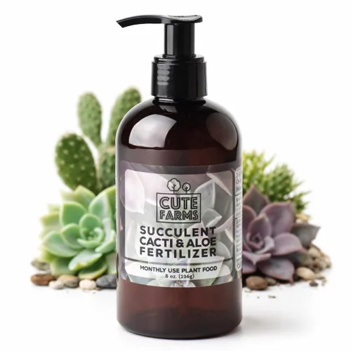 Cute Farms Fertilizante suculento, cactus y aloe | Fórmula suave de uso mensual para plantas (botella de 8 onzas)