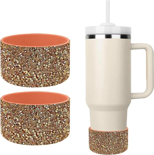 Vista 13 de Bling - Bota protectora de silicona con purpurina, compatible con Stanley Tumbler de 20 a 40 onzas y botella de agua Hydro Flask de 12 a 24 onzas