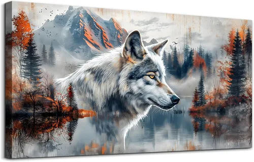Vista 11 de Lapremoly Decoración de pared grande para sala de estar, arte de pared para dormitorio, ilustraciones de olas azules del mar, obras de arte