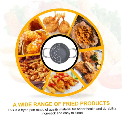 Vista 2 de DECHOUS Mini freidora de acero inoxidable olla hervidor freidora cesta sartén portátil