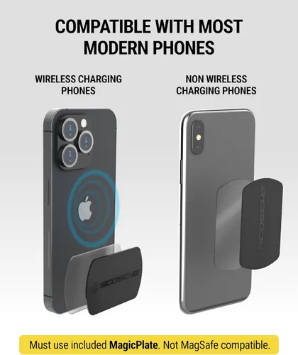 Vista 7 de Scosche MXWDL Soporte Magnético para Teléfono Celular de Coche, Soporte de Teléfono con Ventosa para Tablero/Parabrisas de Coche con Imán Extra