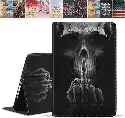 Vista 18 de Funda para Samsung Galaxy Tab A8 de 10.5 pulgadas (SM-X200/X205/X207), funda delgada de piel sintética con función de encendido y apagado automático
