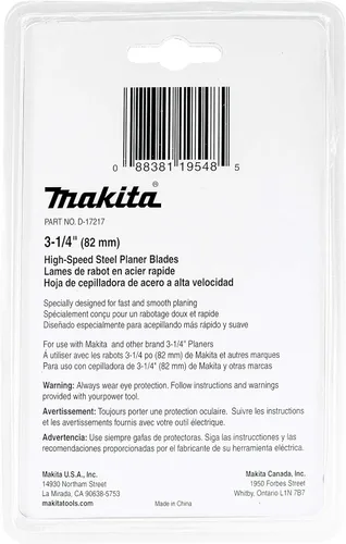 Vista 5 de Makita 2 piezas – 3.25" HSS cepilladora cuchillas para cepilladoras de 3.25 pulgadas – corte rápido para madera dura