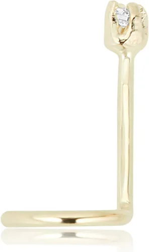 Vista 2 de AVORA 14K YellowWhite Gold Diamond Nose Ring Body Jewelry (22 Gauge)
