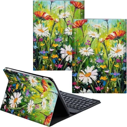 Vista 64 de Funda para Samsung Galaxy Tab S6 Lite 2022/2020 Teclado Inalámbrico Desmontable y Cubierta De Soporte De Cuero PU Funda Protectora Para Samsung