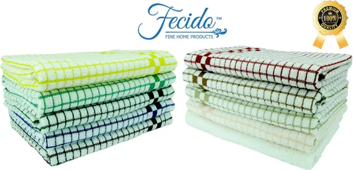 Vista 2 de Paños de cocina clásicos Fecido Classic Collection resistentes, superabsorbentes y hechos 100 % algodón. Paños de cocina de grado profesional hechos