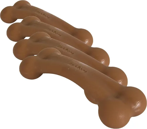Vista 12 de Pet Qwerks Original BarkBone - Hueso de perro de nailon para masticadores agresivos, sabor a barbacoa, 6.1 pulgadas, raza mediana