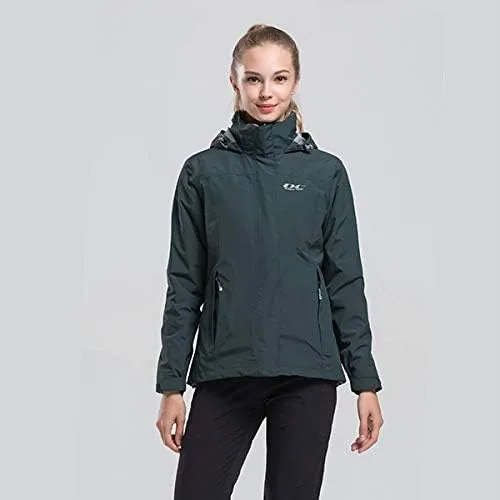 Vista 7 de Diamond Candy Chaqueta de invierno 3 en 1 para mujer, impermeable, con capucha, chaqueta de esquí de forro polar cálido