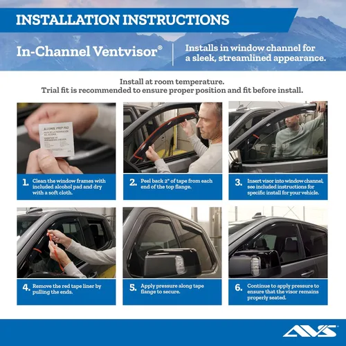 Vista 4 de Auto Ventshade [AVS] Ventvisors y Bugflector in-Channel Compatible con Ford F-150 SuperCrew Cab 2015-2020 (excluye Raptor), humo - 5 piezas