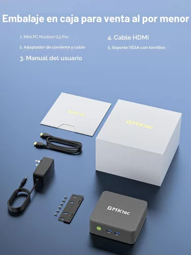 Vista 9 de GMKtec Mini PC, G3 PRO Intel Core i3-10110U (Beats 4300U/N150), 16 GB DDR4 RAM (canal dual) unidad de almacenamiento de 512 GB, computadora