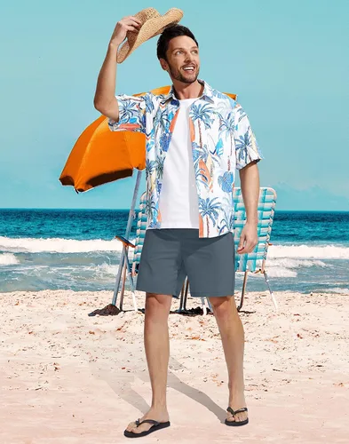 Vista 6 de Viodia Traje de baño para hombre con forro de compresión de secado rápido con bolsillos con cremallera