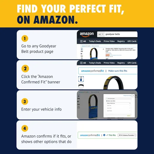 Vista 6 de Goodyear Cinturones 1070508 Cinturón de serpentina, 7 varillas, 50.8 pulgadas de longitud para 1992-2016 para Buick 2012-2016 y Chevrolet 2013-2014