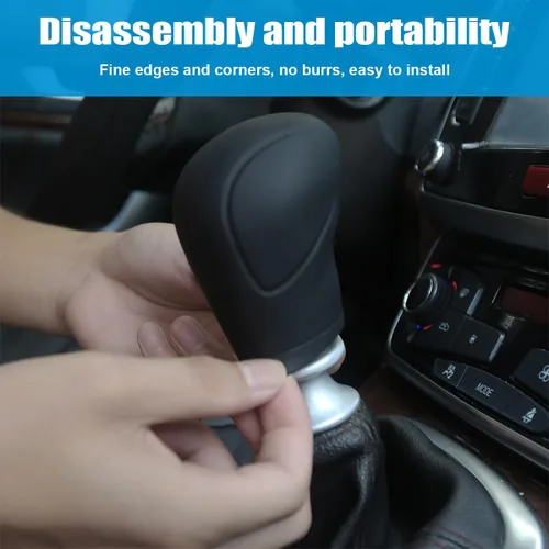Vista 3 de AICEL 2 fundas para pomo de palanca de cambios de automóvil, funda protectora de palanca de cambios automática de silicona elástica para automóvil