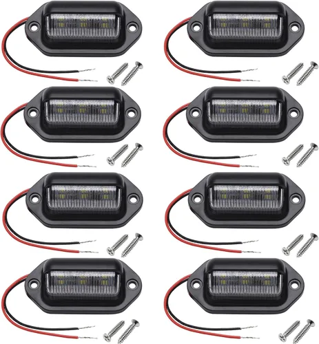 Vista 11 de 2 luces LED rojas para matrícula, 12 V-24 V CC impermeable 6-SMD, luz trasera universal para camión, SUV, remolque, furgoneta, RV, barcos o luz