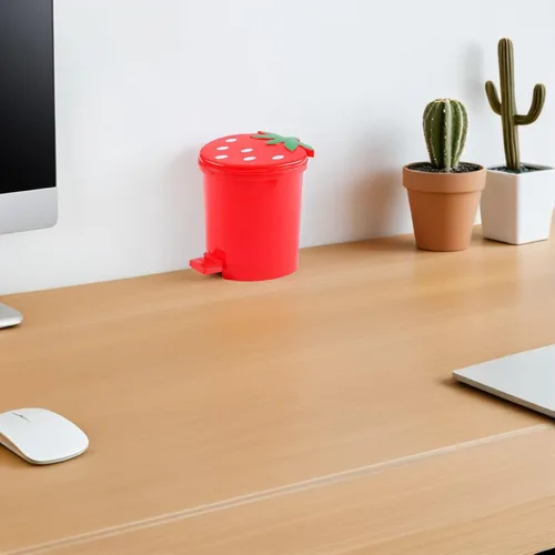 Vista 6 de STOBOK Kawaii Supplies Corazón Lápiz Maquillaje Tapas de Limpieza del Hogar Cubo de Mesa Cuarto de Mesa en Forma de Escritorio Latas Decorativas