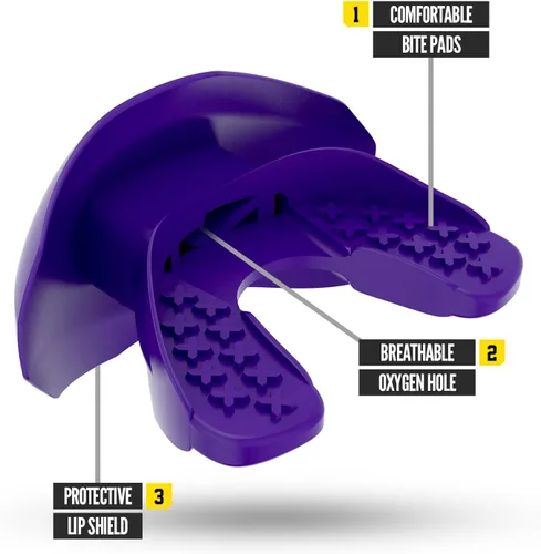 Vista 148 de Nxtrnd One Protector Bucal de Fútbol Americano, Correa Incluida, Se Adapta a Adultos y Jóvenes (Negro)
