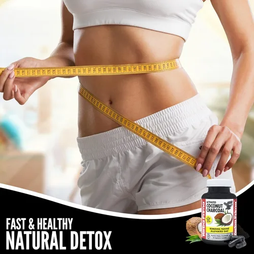 Vista 2 de Yerba Prima Carbón de coco activado, 60 cápsulas - Desintoxicación natural - Vegetariano, vegano, sin gluten, sin OMG