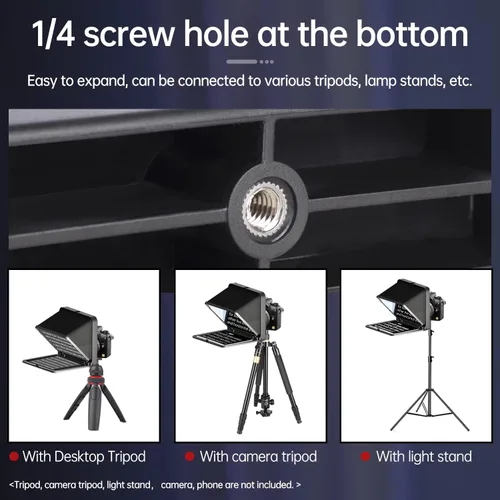 Vista 5 de LENSGO Teleprompter portátil para iPad Tablet Smartphone Cámara DSLR de 7.9 pulgadas, APP compatible con sistema iOS y Android para enseñanza