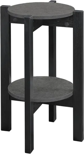 Convenience Concepts Newport - Soporte mediano para plantas, cemento sintético, color negro Cemento sintético/negro