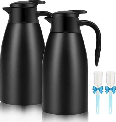 Vista 8 de Jarra térmica de café de 68 onzas, jarras de café de acero inoxidable para mantener el calor, dispensador de tetera aislado con Airpot para agua