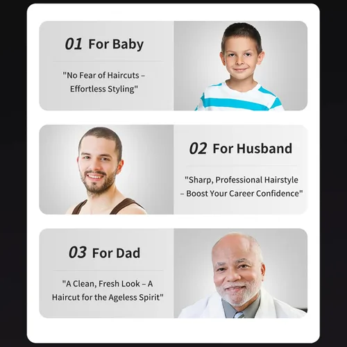 Vista 9 de Kit de corte de pelo automático para hombres, cortapelos circular automático inalámbrico recargable por USB con recortador, kit de aseo eléctrico