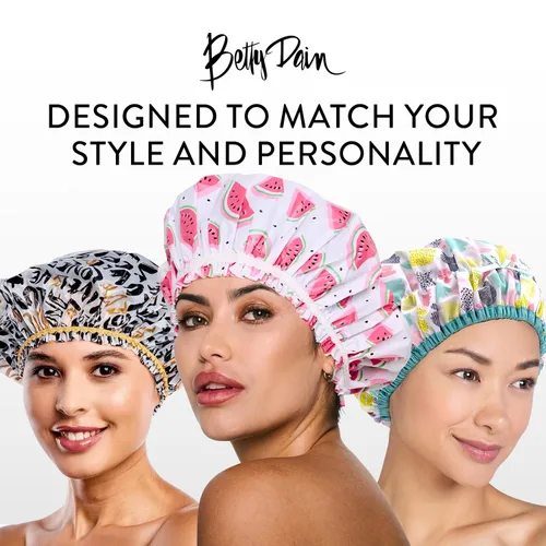 Vista 7 de Gorro de baño y ducha reutilizable forrado, gorro de ducha impermeable de gran tamaño, diseñado para todas las longitudes de cabello con forro