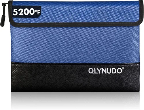 Vista 9 de Bolsa pequeña ignífuga para documentos (8 x 5 pulgadas, tamaño externo), paquete de 2 bolsas de dinero ignífugas para dinero en efectivo