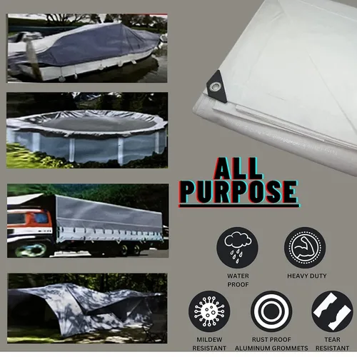 Vista 2 de ATE Pro Pro - Lona resistente de 14 x 14 pies, resistente al agua, protección y cobertura, revestimiento laminado en ambos lados, cubierta