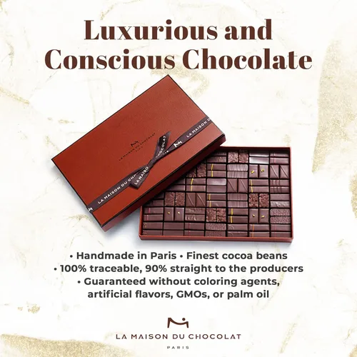 Vista 4 de La Maison Du Chocolat Caja de regalo de café de chocolate negro prémium Maison - 84 piezas de chocolate francés gourmet