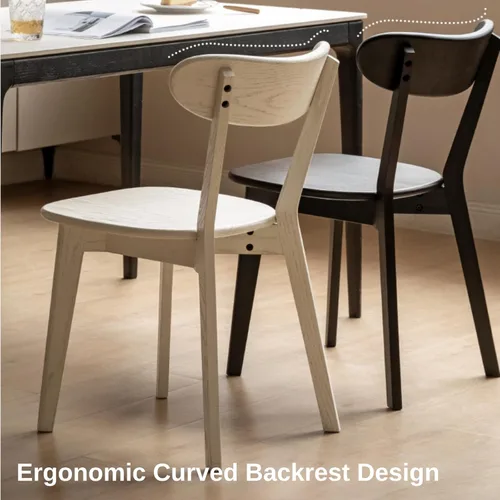 Vista 5 de Sillas de comedor 100% madera de roble macizo, prácticas sillas de cocina para comedor, cocina, sala de estar (1, negro)