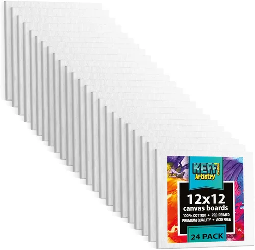 Vista 26 de KEFF Tablas de Lienzo para Pintar - 4x10 Paquete de 18 Paneles de Lienzo a Granel, 100% Algodón Lienzo Triple Impreso en Prima para Suministros