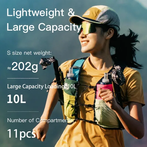 YOUGLE Chaleco de hidratación para correr, mochila ligera de hidratación para hombres de 10 litros para carreras de maratón de trail running