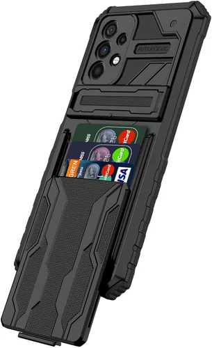 Funda tipo cartera para Samsung Galaxy A23 5G, tarjetero de crédito Negro